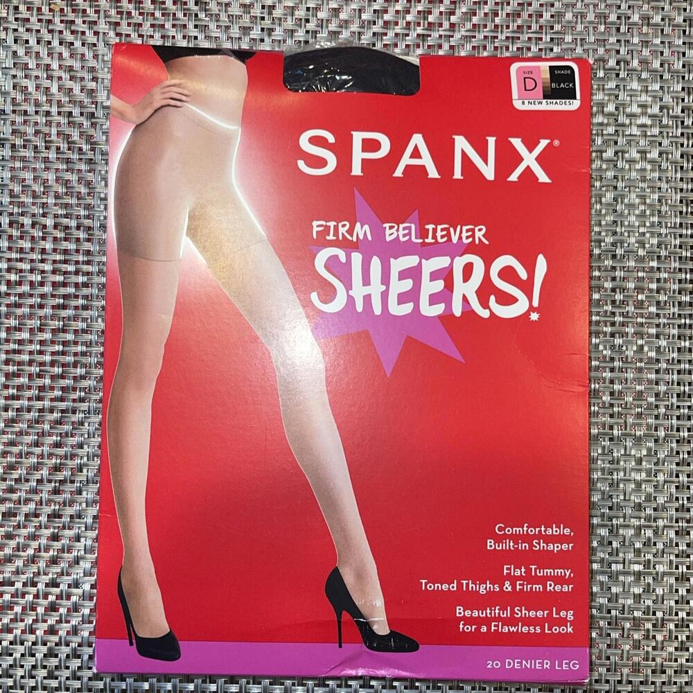 SPANX Firm Believer sheers Pantyhose  Size D 20 Denier Black
